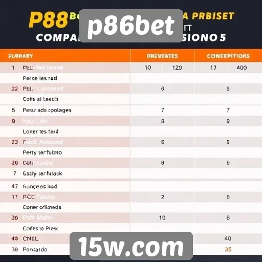 Comparativo de odds em p86bet e concorrentes